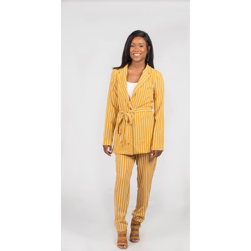 Yellow and white suit